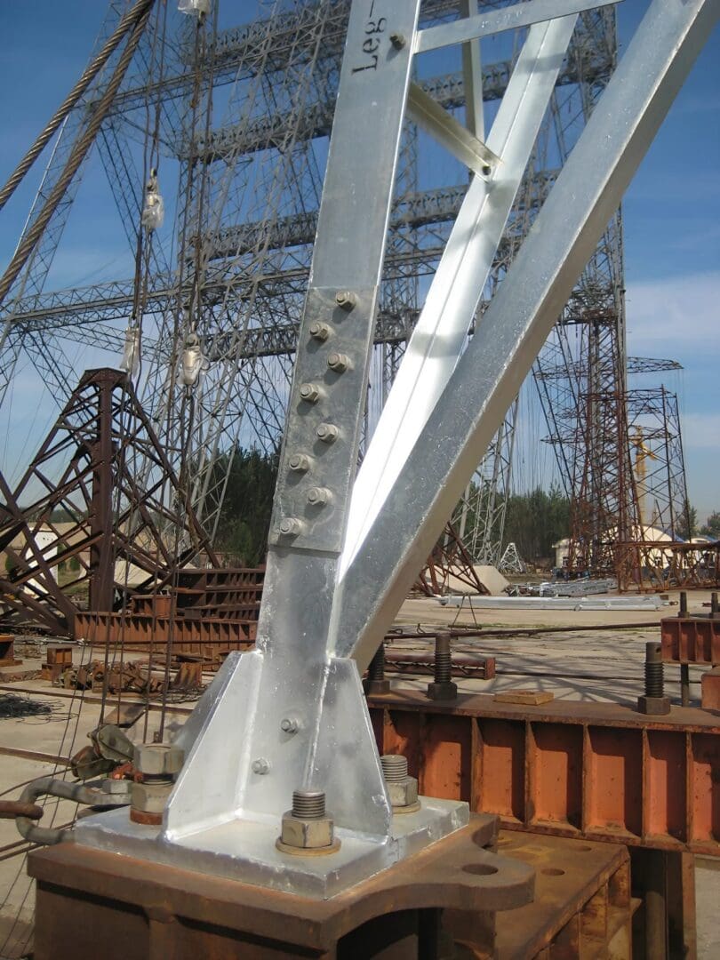 Steel beam at industrial construction area